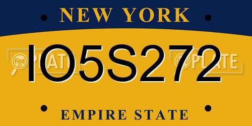 IO5S272 New York License Plate