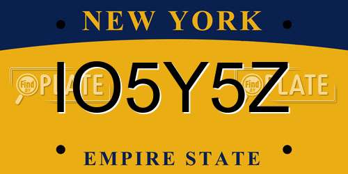IO5Y5Z New York License Plate