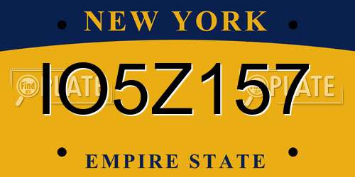 IO5Z157 New York License Plate