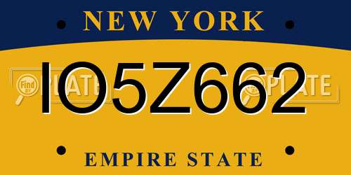 IO5Z662 New York License Plate