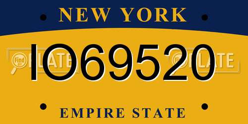 IO69520 New York License Plate