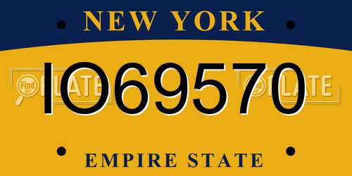 IO69570 New York License Plate