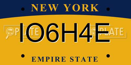 IO6H4E New York License Plate