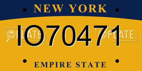 IO70471 New York License Plate