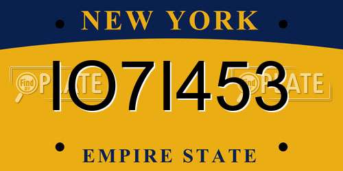 IO7I453 New York License Plate