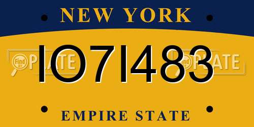 IO7I483 New York License Plate