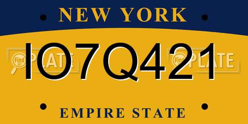 IO7Q421 New York License Plate