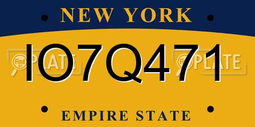 IO7Q471 New York License Plate