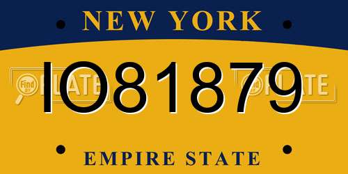 IO81879 New York License Plate