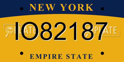 IO82187 New York License Plate