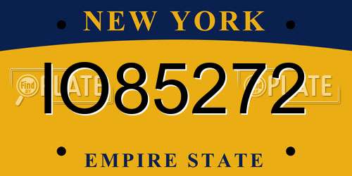 IO85272 New York License Plate