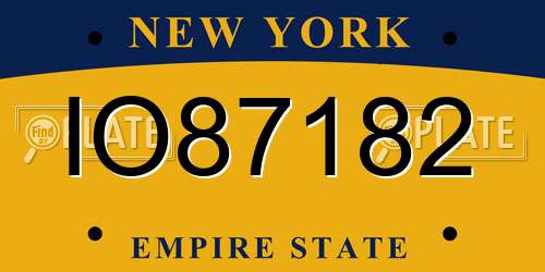 IO87182 New York License Plate