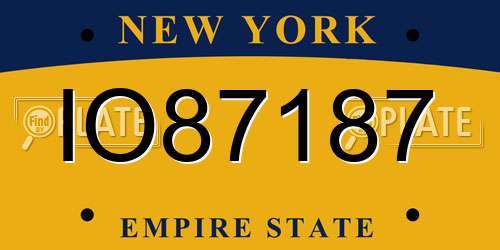 IO87187 New York License Plate