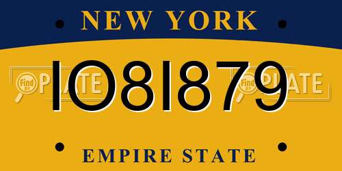 IO8I879 New York License Plate