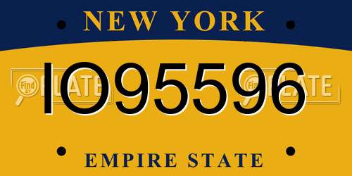 IO95596 New York License Plate