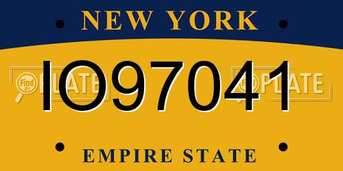 IO97041 New York License Plate