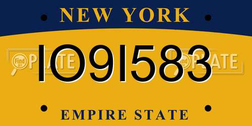 IO9I583 New York License Plate