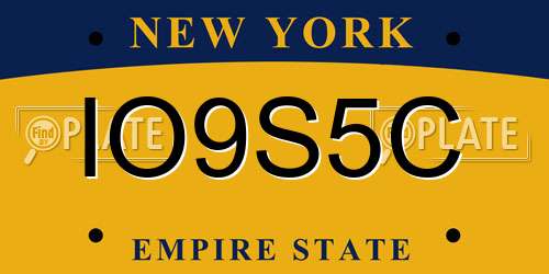 IO9S5C New York License Plate