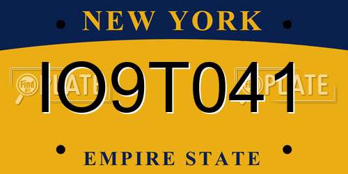 IO9T041 New York License Plate