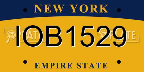 IOB1529 New York License Plate