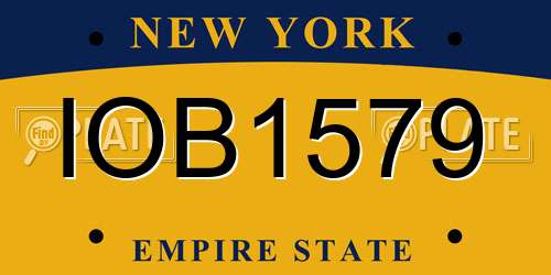 IOB1579 New York License Plate