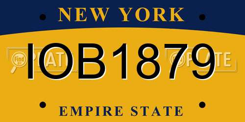 IOB1879 New York License Plate