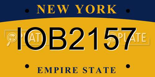 IOB2157 New York License Plate