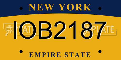 IOB2187 New York License Plate