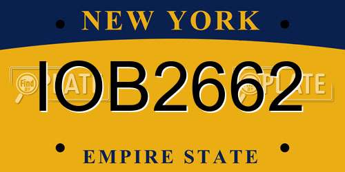 IOB2662 New York License Plate