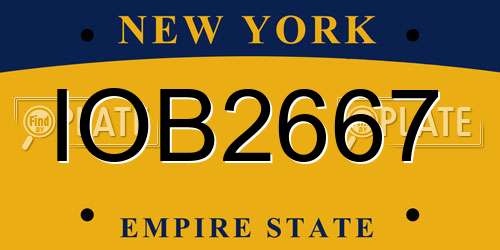 IOB2667 New York License Plate
