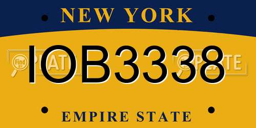 IOB3338 New York License Plate