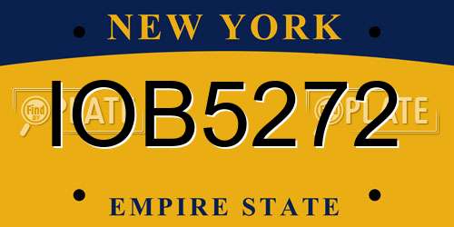 IOB5272 New York License Plate