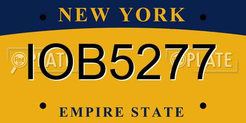 IOB5277 New York License Plate