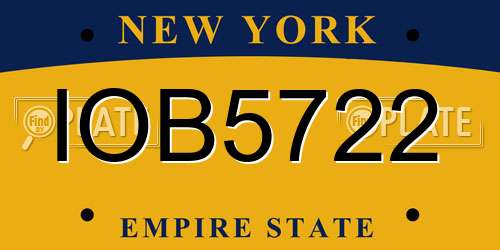 IOB5722 New York License Plate