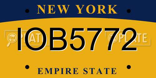 IOB5772 New York License Plate