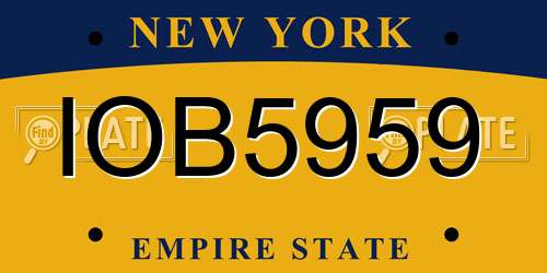 IOB5959 New York License Plate