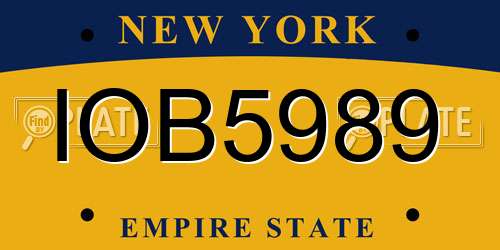 IOB5989 New York License Plate