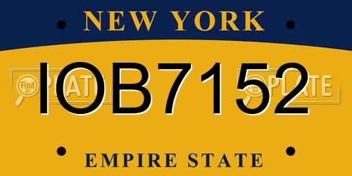 IOB7152 New York License Plate