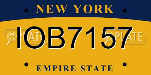 IOB7157 New York License Plate