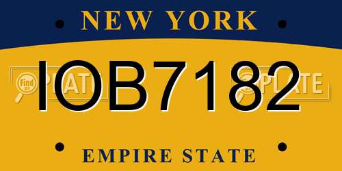 IOB7182 New York License Plate