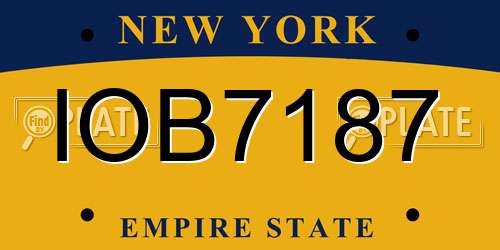 IOB7187 New York License Plate