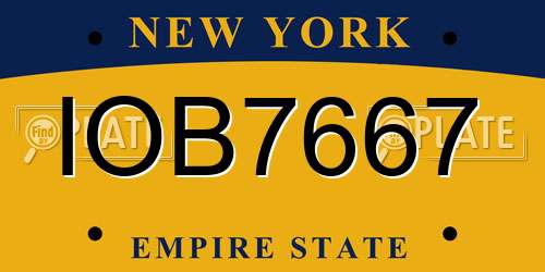 IOB7667 New York License Plate