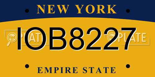 IOB8227 New York License Plate