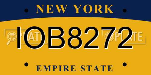 IOB8272 New York License Plate