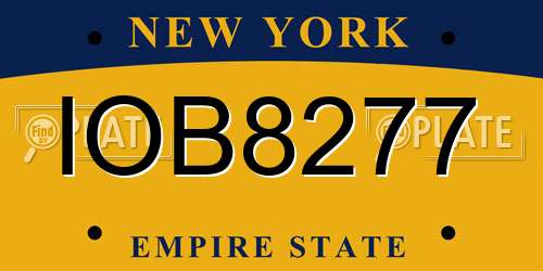 IOB8277 New York License Plate