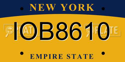 IOB8610 New York License Plate