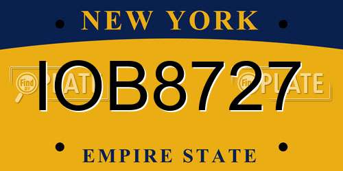 IOB8727 New York License Plate