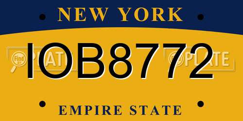 IOB8772 New York License Plate