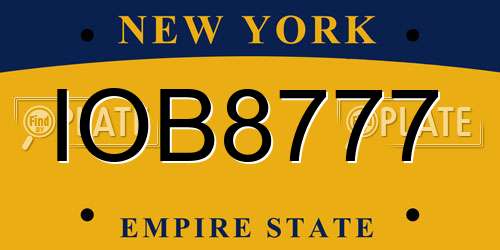 IOB8777 New York License Plate