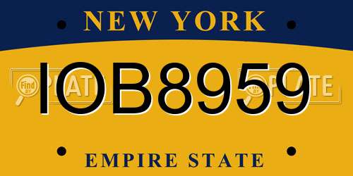 IOB8959 New York License Plate